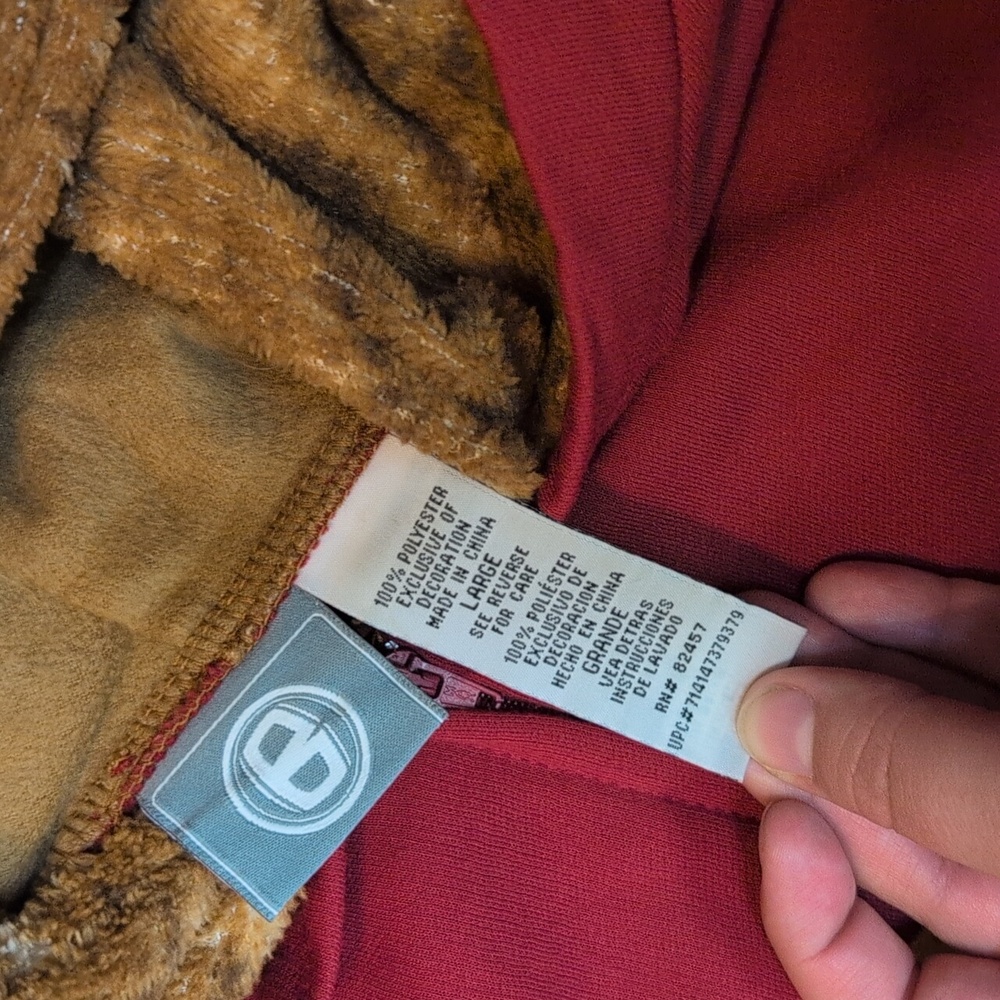 Women's Red and Brown Hooded Pajama Set - Picture 5 of 7